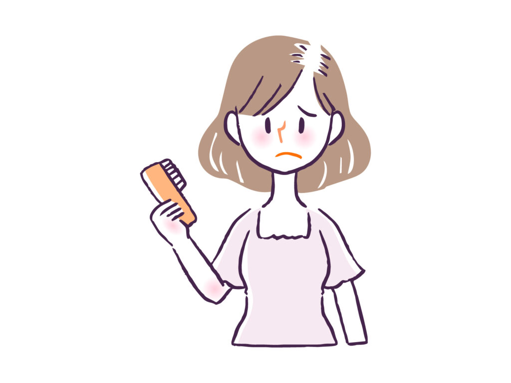 薄毛に悩む女性